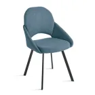 Conjunto de 2 cadeiras estofadas em tecido colorido com estrutura de metal - Damian Viadurini