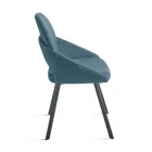 Conjunto de 2 cadeiras estofadas em tecido colorido com estrutura de metal - Damian Viadurini