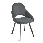 Conjunto de 2 cadeiras estofadas em tecido colorido com estrutura de metal - Damian Viadurini