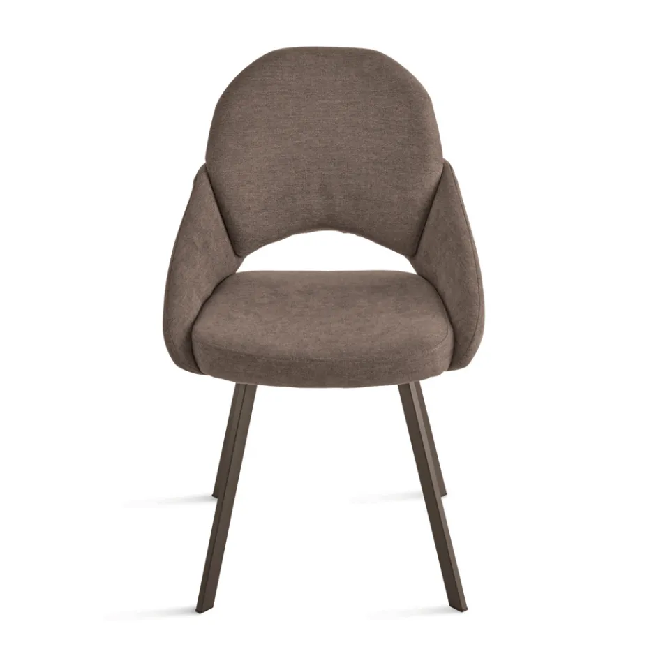 Conjunto de 2 cadeiras estofadas em tecido colorido com estrutura de metal - Damian Viadurini