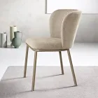 Conjunto de 2 cadeiras estofadas em tecido com estrutura de metal pintado - Leandra Viadurini