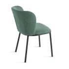 Conjunto de 2 cadeiras estofadas em tecido com estrutura de metal pintado - Leandra Viadurini