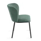 Conjunto de 2 cadeiras estofadas em tecido com estrutura de metal pintado - Leandra Viadurini