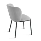 Conjunto de 2 cadeiras estofadas em tecido com estrutura de metal pintado - Leandra Viadurini