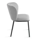 Conjunto de 2 cadeiras estofadas em tecido com estrutura de metal pintado - Leandra Viadurini