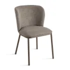 Conjunto de 2 cadeiras estofadas em tecido com estrutura de metal pintado - Leandra Viadurini