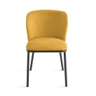 Conjunto de 2 cadeiras estofadas em tecido com estrutura de metal pintado - Leandra Viadurini