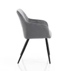 Conjunto de 2 Cadeiras em Tecido Efeito Veludo - Plutônio Viadurini