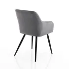 Conjunto de 2 Cadeiras em Tecido Efeito Veludo - Plutônio Viadurini