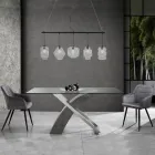 Conjunto de 2 Cadeiras em Tecido Efeito Veludo - Plutônio Viadurini