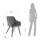 Conjunto de 2 Cadeiras em Tecido Efeito Veludo - Plutônio Viadurini