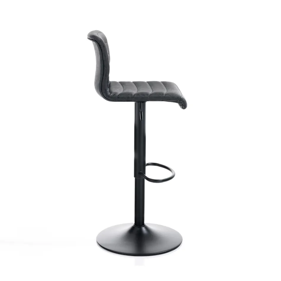 Conjunto de 2 Bancos de Bar em Couro Sintético e Aço - Potássio Viadurini