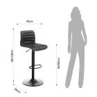 Conjunto de 2 Bancos de Bar em Couro Sintético e Aço - Potássio Viadurini