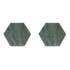 Conjunto de 2 bases para copos hexagonais de mármore com cortiça Made in Italy - Narita Viadurini