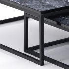Conjunto de 2 mesas de centro em MDF com acabamento em mármore - Osmium Viadurini