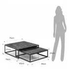 Conjunto de 2 mesas de centro em MDF com acabamento em mármore - Osmium Viadurini