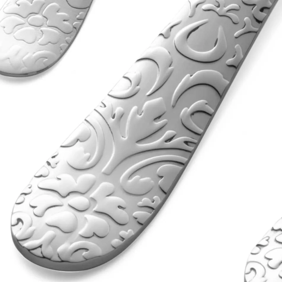 Conjunto de 24 talheres em aço polido com gravação Made in Italy - Nara Viadurini