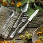 Conjunto de 24 talheres em aço polido com gravação Made in Italy - Nara Viadurini