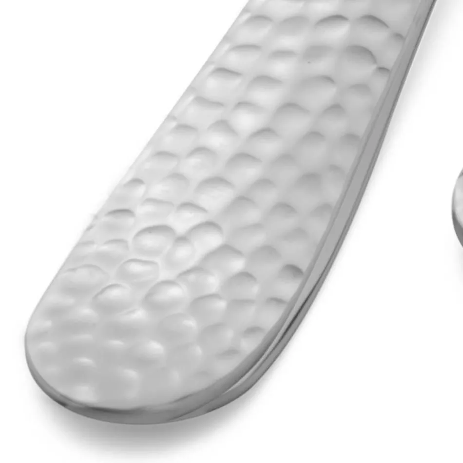 Conjunto de 24 talheres em aço inoxidável polido fabricado na Itália - História Viadurini