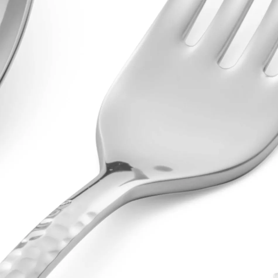 Conjunto de 24 talheres em aço inoxidável polido fabricado na Itália - História Viadurini