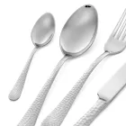 Conjunto de 24 talheres em aço inoxidável polido fabricado na Itália - História Viadurini