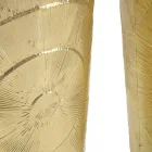 Conjunto de 3 vasos de ferro dourado com decorações circulares em relevo - Walter Viadurini