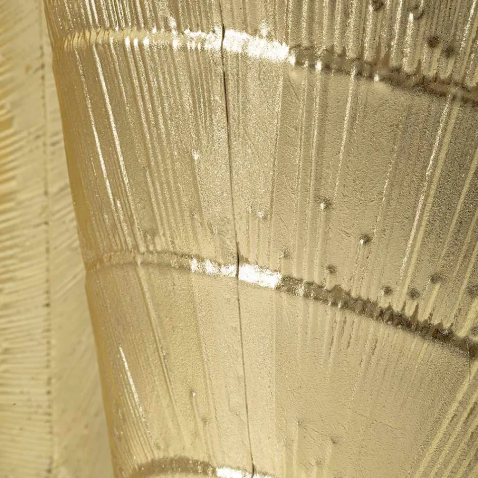 Conjunto de 3 vasos de ferro dourado com decorações circulares em relevo - Walter Viadurini