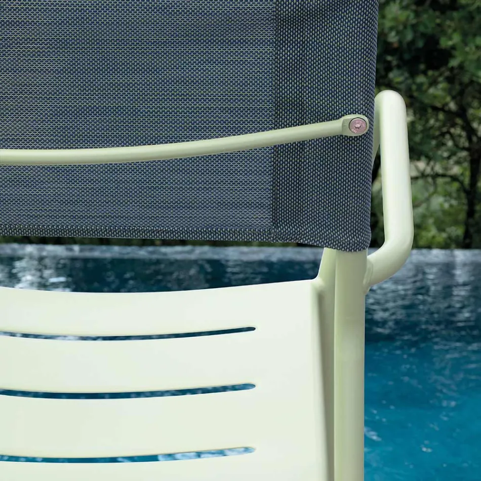 Conjunto de 4 cadeiras de jardim em metal galvanizado e batyline - Prestigio Viadurini