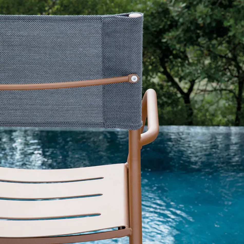 Conjunto de 4 cadeiras de jardim em metal galvanizado e batyline - Prestigio Viadurini