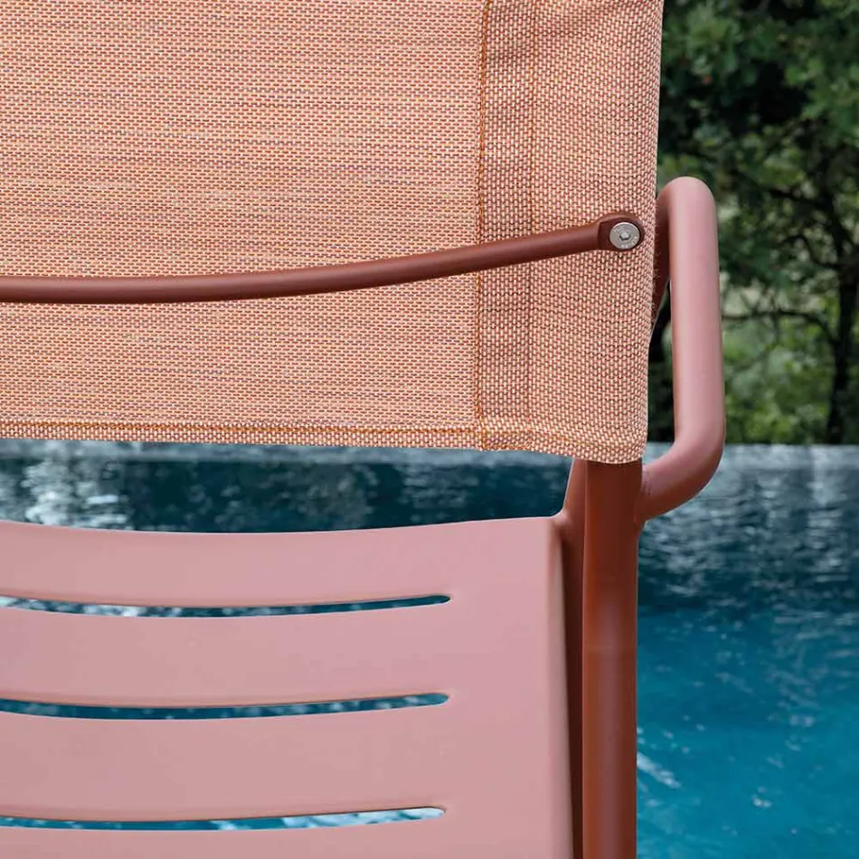 Conjunto de 4 cadeiras de jardim em metal galvanizado e batyline - Prestigio Viadurini