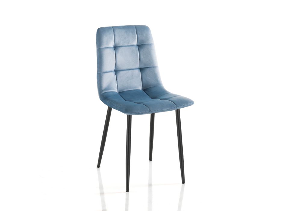 Conjunto de 4 Cadeiras Interiores em Tecido de Diferentes Cores - Cefalo Viadurini