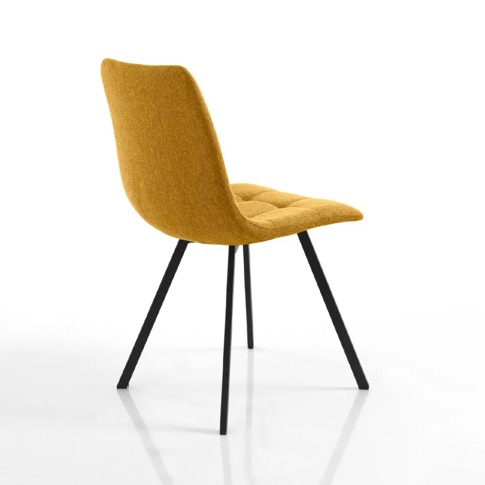 Conjunto de 4 cadeiras de jantar acolchoadas e estofadas em tecido - Quimera Viadurini