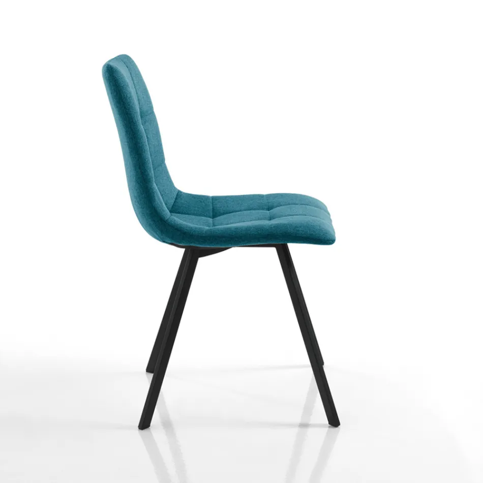 Conjunto de 4 cadeiras de jantar acolchoadas e estofadas em tecido - Chimera Viadurini