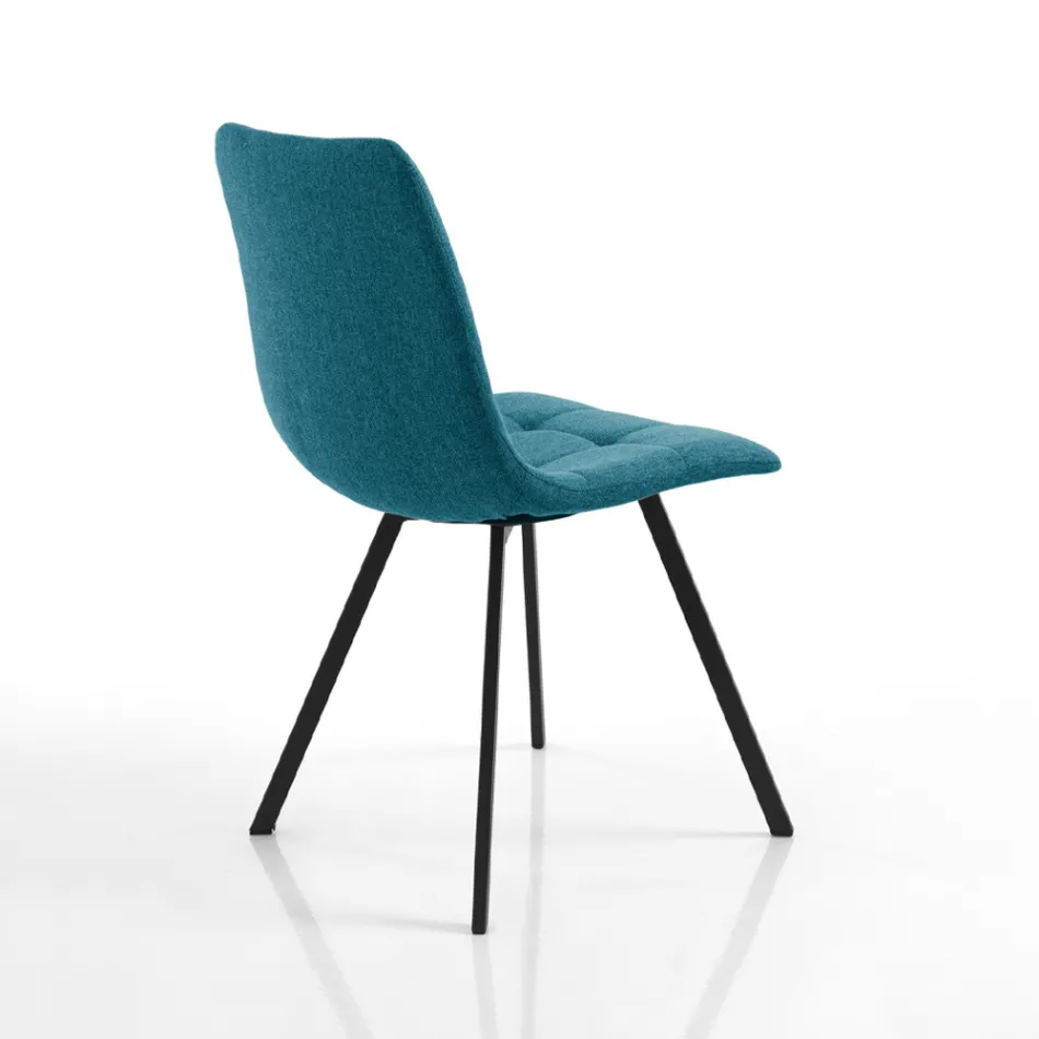 Conjunto de 4 cadeiras de jantar acolchoadas e estofadas em tecido - Quimera Viadurini