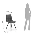 Conjunto de 4 cadeiras de jantar acolchoadas e estofadas em tecido - Chimera Viadurini