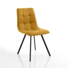 Conjunto de 4 cadeiras de jantar acolchoadas e estofadas em tecido - Chimera Viadurini