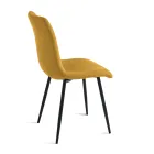 Conjunto de 4 cadeiras estofadas em tecido para sala de estar com base de metal - Projeto Viadurini