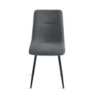 Conjunto de 4 cadeiras estofadas em tecido para sala de estar com base de metal - Projeto Viadurini