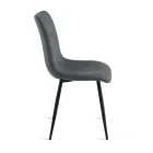 Conjunto de 4 cadeiras estofadas em tecido para sala de estar com base de metal - Projeto Viadurini