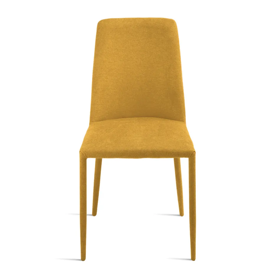 Conjunto de 4 cadeiras estofadas em tecido colorido e estrutura estofada - Luciana Viadurini