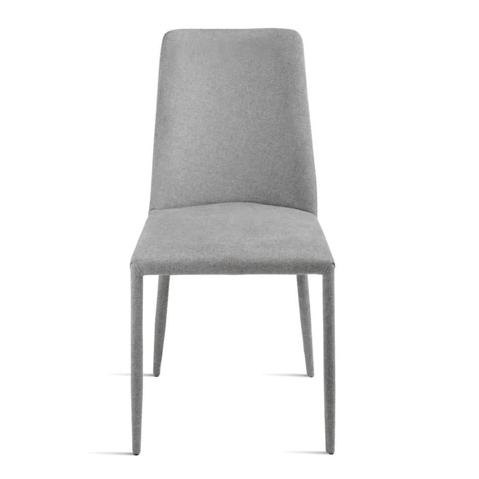 Conjunto de 4 cadeiras estofadas em tecido colorido e estrutura estofada - Luciana Viadurini