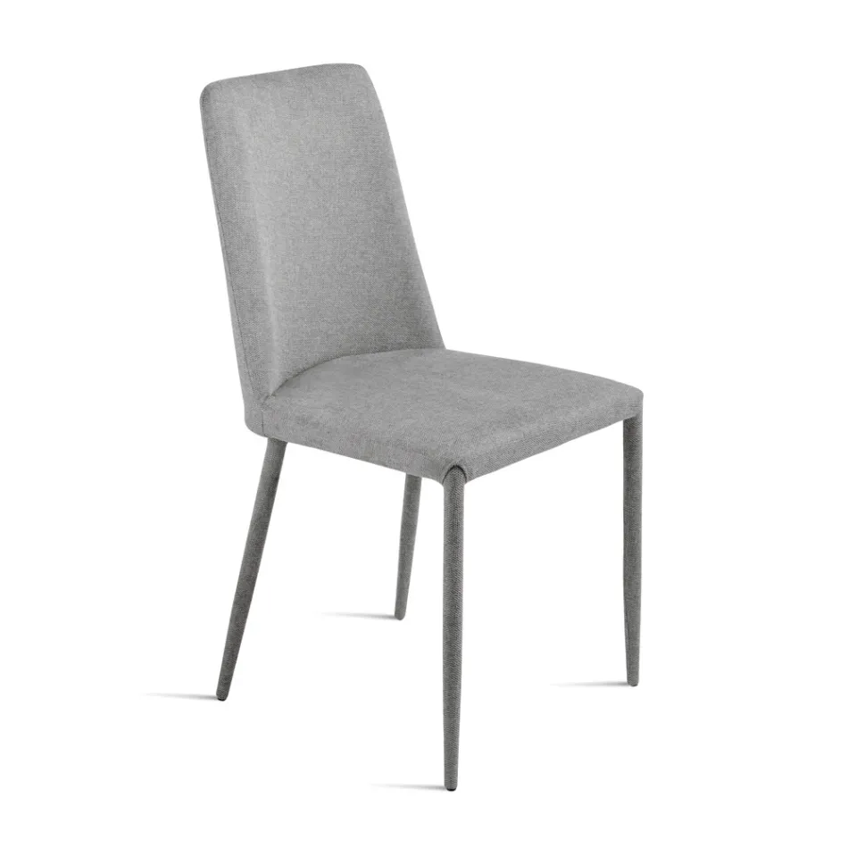 Conjunto de 4 cadeiras estofadas em tecido colorido e estrutura estofada - Luciana Viadurini