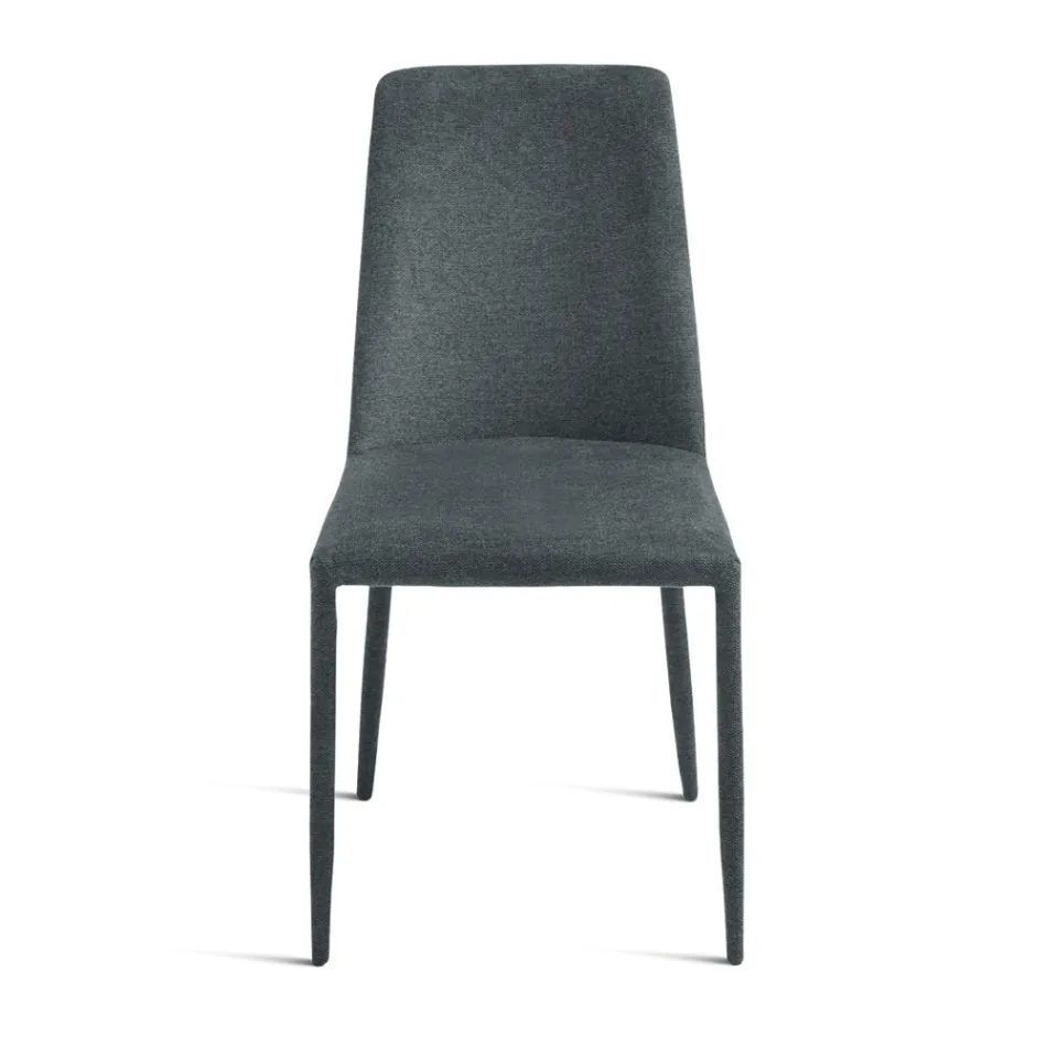 Conjunto de 4 cadeiras estofadas em tecido colorido e estrutura estofada - Luciana Viadurini