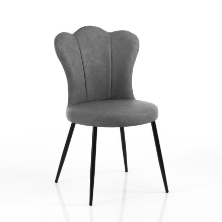 Conjunto de 4 cadeiras de couro sintético com efeito envelhecido - âmbar Viadurini