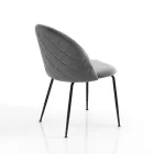 Conjunto de 4 Cadeiras em Tecido Microfibra Efeito Veludo - Terbio Viadurini