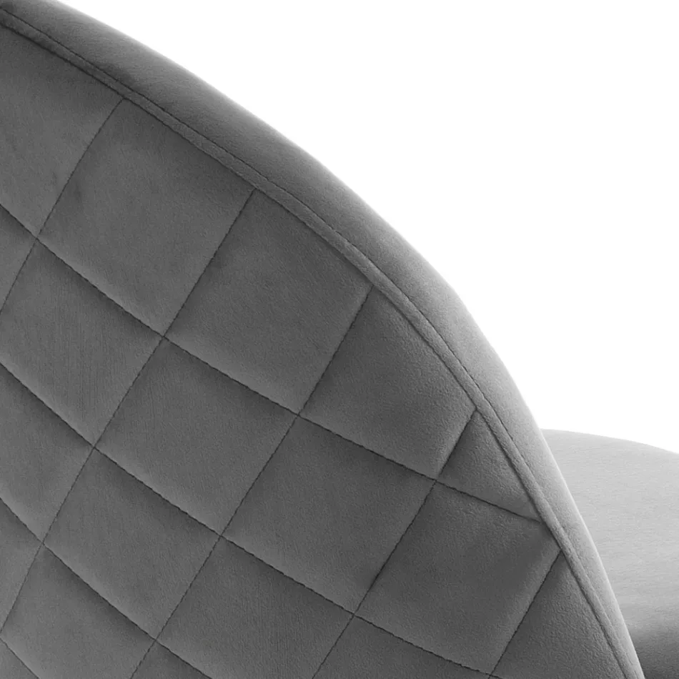 Conjunto de 4 Cadeiras em Tecido Microfibra Efeito Veludo - Terbio Viadurini