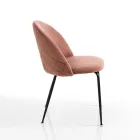 Conjunto de 4 Cadeiras em Tecido Microfibra Efeito Veludo - Terbio Viadurini