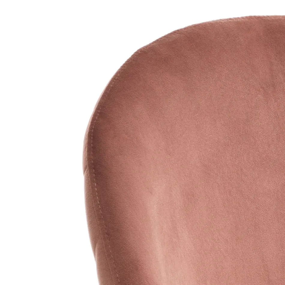 Conjunto de 4 Cadeiras em Tecido Microfibra Efeito Veludo - Terbio Viadurini