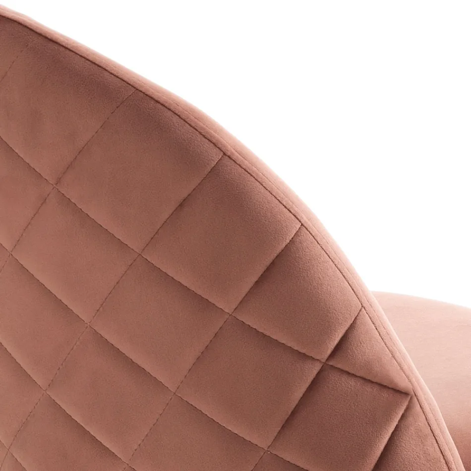 Conjunto de 4 Cadeiras em Tecido Microfibra Efeito Veludo - Terbio Viadurini