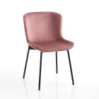 Conjunto de 4 Cadeiras em Tecido e Pés Inclináveis - Dentice Viadurini